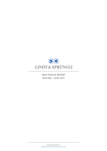 Miniature Chocoladefabriken Lindt & Sprüngli Rapport semestriel 2013-h1