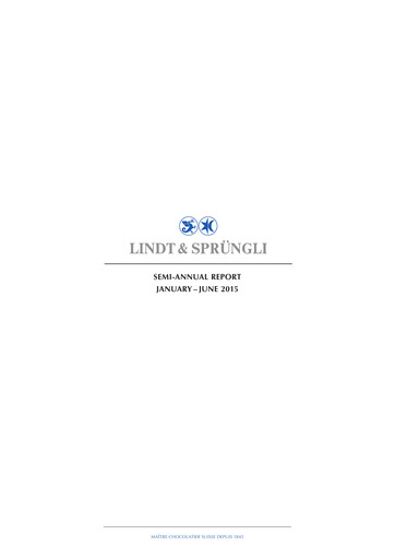 Miniature Chocoladefabriken Lindt & Sprüngli Rapport semestriel 2015-h1