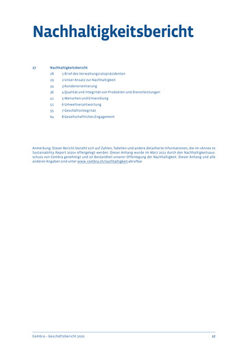 Thumbnail Cembra Money Bank Sustainability Report 2020