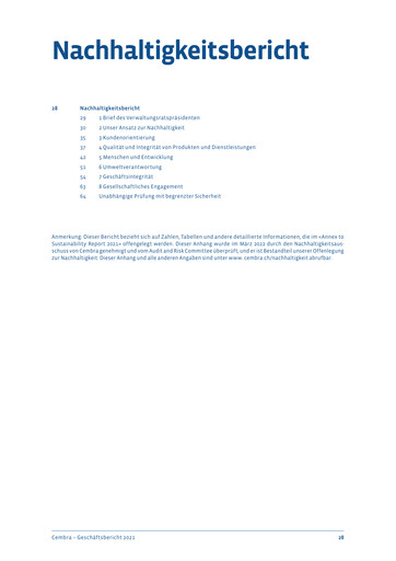 Thumbnail Cembra Money Bank Sustainability Report 2021