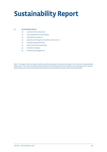 Thumbnail Cembra Money Bank Sustainability Report 2020