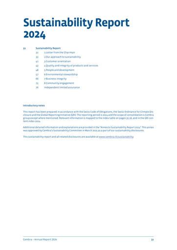 Thumbnail Cembra Money Bank Sustainability Report 2024