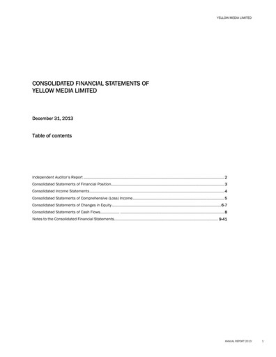 Thumbnail Yellow Pages (Canada) Financial Statement 2013
