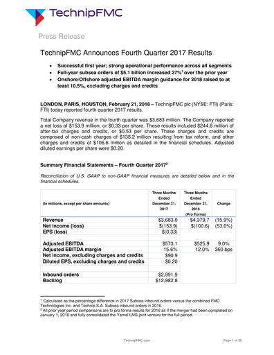 Thumbnail TechnipFMC
 Quarterly Report 2017-q4
