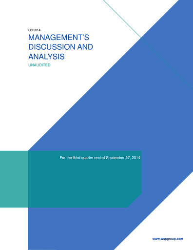Thumbnail WSP Global
 Quarterly Report 2014-q3