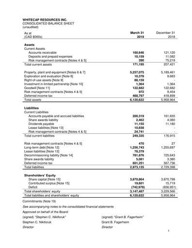Thumbnail Whitecap Resources Quarterly Report 2019-q1