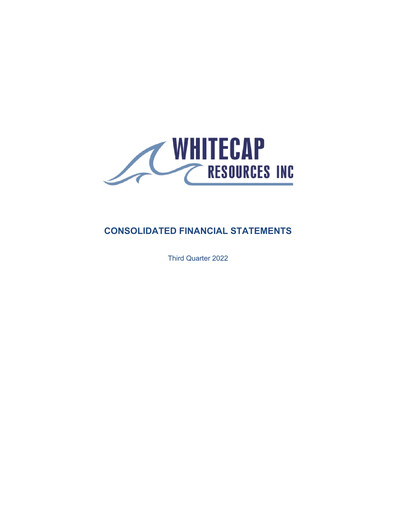 Thumbnail Whitecap Resources Quarterly Report 2022-q3