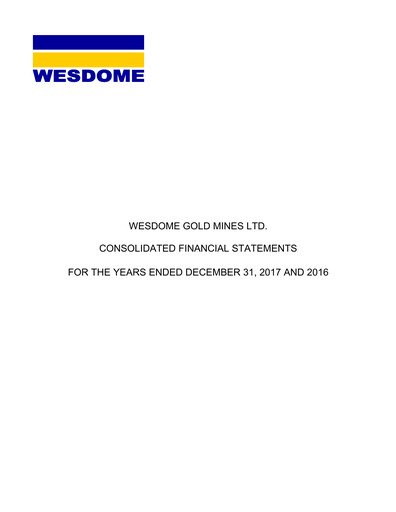Thumbnail Wesdome Gold Mines Financial Statement 2017