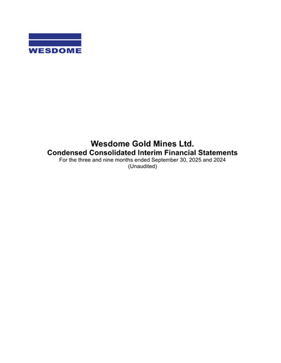 Thumbnail Wesdome Gold Mines Quarterly Report 2025-q3