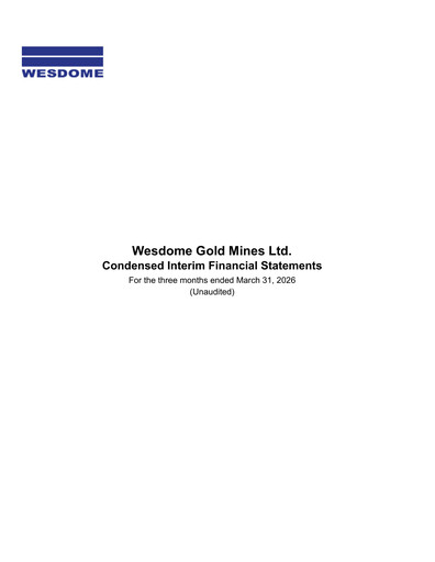 Thumbnail Wesdome Gold Mines Quarterly Report 2026-q1