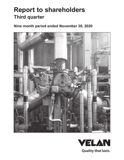 Miniature Velan Rapport trimestriel 2021-q3