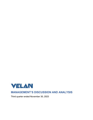 Miniature Velan Rapport trimestriel 2024-q3