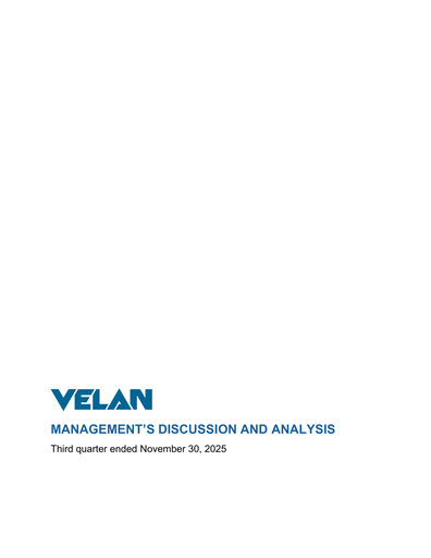 Miniature Velan Rapport trimestriel 2026-q3