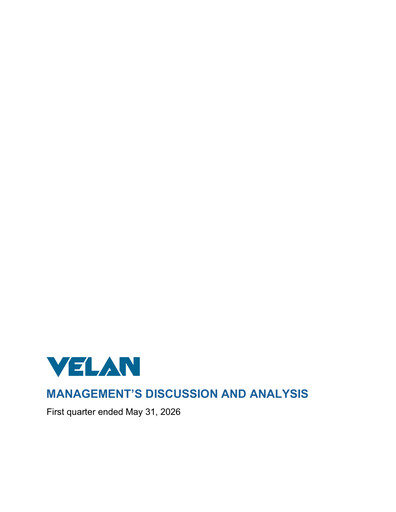 Vorschaubild Velan Quartalsbericht 2027-q1