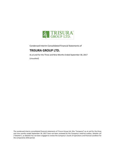 Thumbnail Trisura Group Quarterly Report 2017-q3