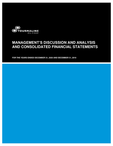 Thumbnail Tourmaline Oil
 Financial Statement 2020
