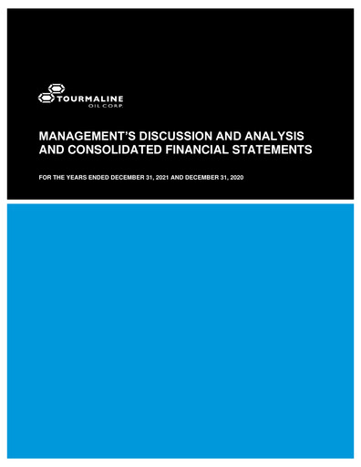 Thumbnail Tourmaline Oil
 Financial Statement 2021