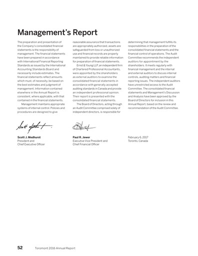 Thumbnail Toromont Financial Statement 2016