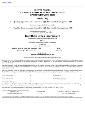 Thumbnail TransDigm Group Quarterly Report 2022-q1