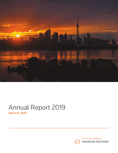 Thumbnail Thomson Reuters
 Annual Report 2019