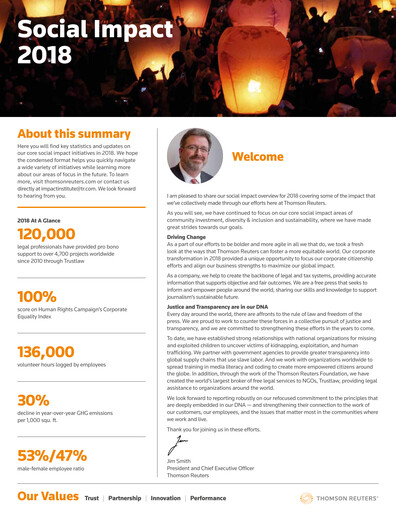Vorschaubild Thomson Reuters
 ESG-Bericht 2018