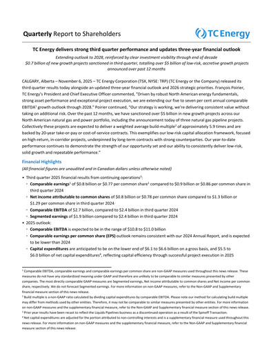 Thumbnail TC Energy
 Quarterly Report 2025-q3