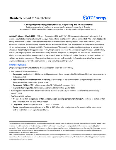 Thumbnail TC Energy
 Quarterly Report 2026-q1