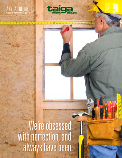 Thumbnail Taiga Building Products Annual Report 2015-2016