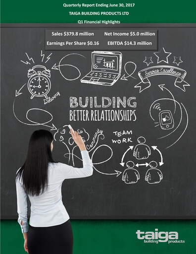 Thumbnail Taiga Building Products Quarterly Report 2017-q1