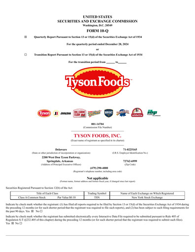 Thumbnail Tyson Foods
 Quarterly Report 2025-q1