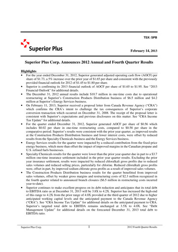 Miniature Superior Plus Rapport trimestriel 2012-q4