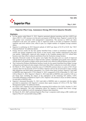 Miniature Superior Plus Rapport trimestriel 2013-q1