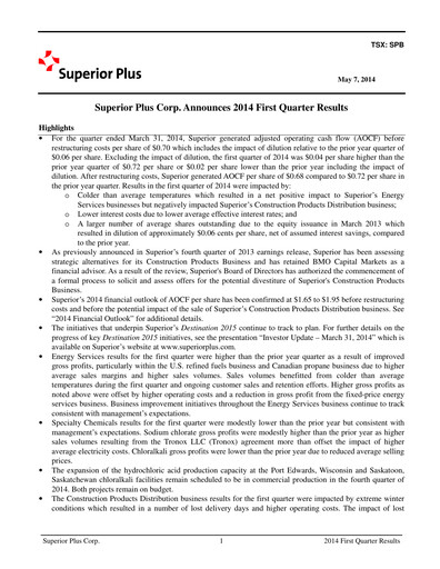 Miniature Superior Plus Rapport trimestriel 2014-q1