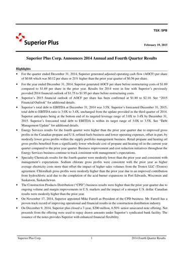 Miniature Superior Plus Rapport trimestriel 2014-q4