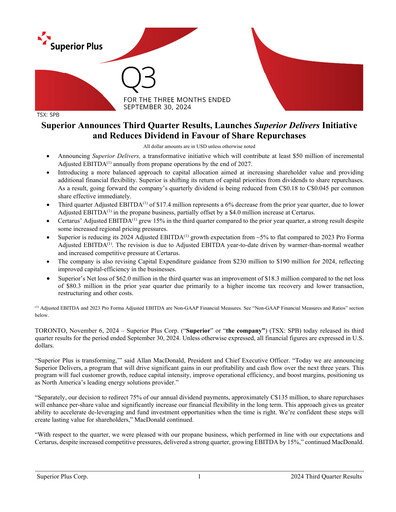 Miniature Superior Plus Rapport trimestriel 2024-q3