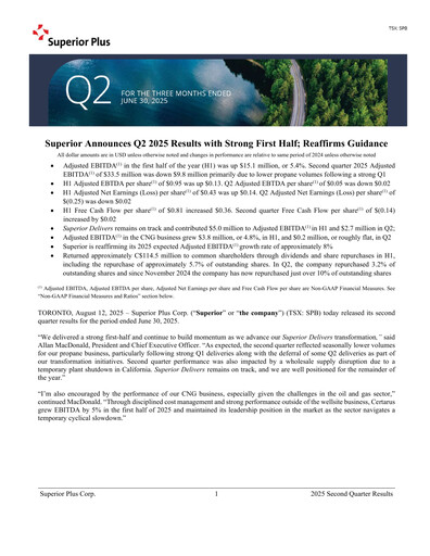 Vorschaubild Superior Plus Quartalsbericht 2025-q2
