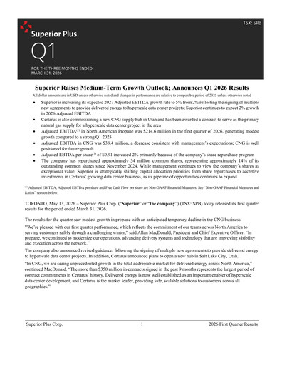 Miniature Superior Plus Rapport trimestriel 2026-q1