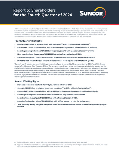 Thumbnail Suncor Energy
 Financial Statement 2024