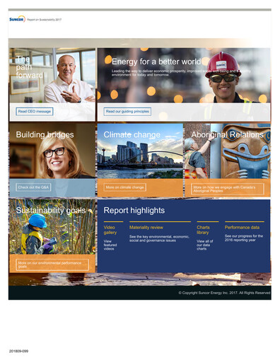Thumbnail Suncor Energy
 Sustainability Report 2017