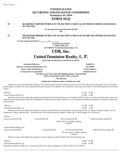 Thumbnail UDR Apartments Quarterly Report 2014-q2