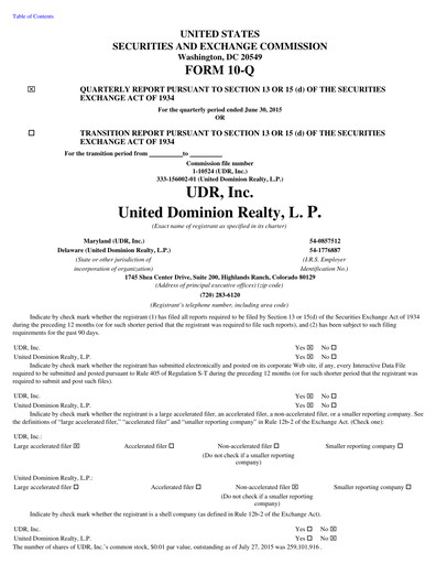 Thumbnail UDR Apartments Quarterly Report 2015-q2