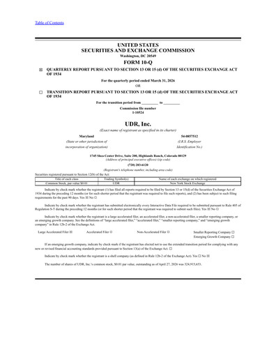 Thumbnail UDR Apartments Quarterly Report 2026-q1