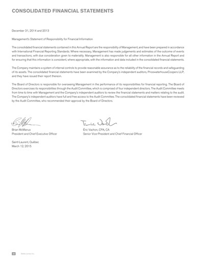 Thumbnail Stella-Jones Financial Statement fy2014