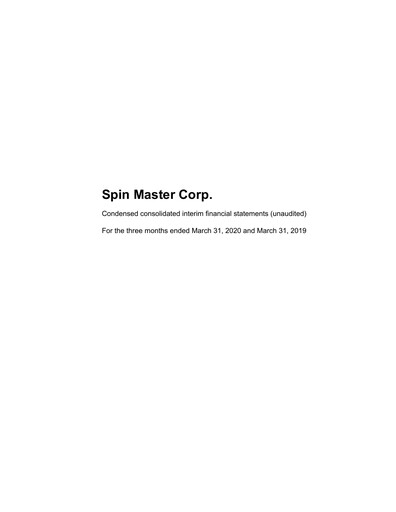 Thumbnail Spin Master Quarterly Report 2020-q1
