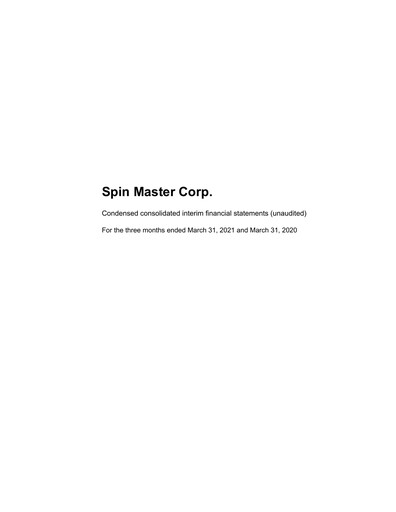 Thumbnail Spin Master Quarterly Report 2021-q1