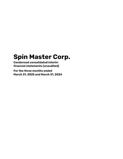 Thumbnail Spin Master Quarterly Report 2025-q1