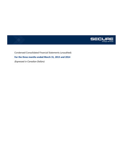 Thumbnail Secure Energy Services Quarterly Report 2015-q1