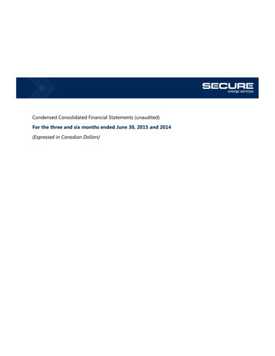 Thumbnail Secure Energy Services Quarterly Report 2015-q2