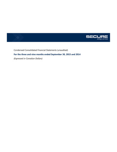 Thumbnail Secure Energy Services Quarterly Report 2015-q3