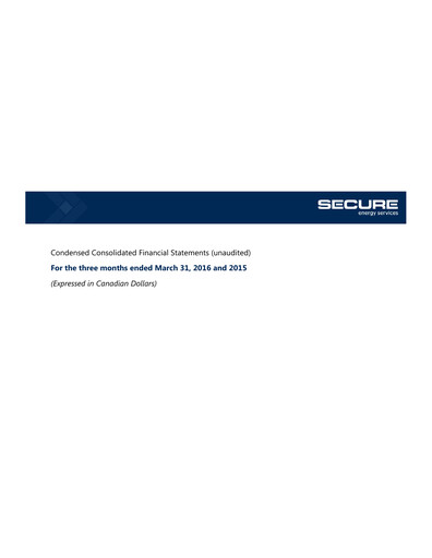Thumbnail Secure Energy Services Quarterly Report 2016-q1